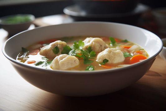 Kylling dumpling suppe en sjelevarende suppe glede