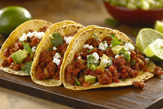 Spicy Chorizo Street Tacos with Fresh Coriander and Lime