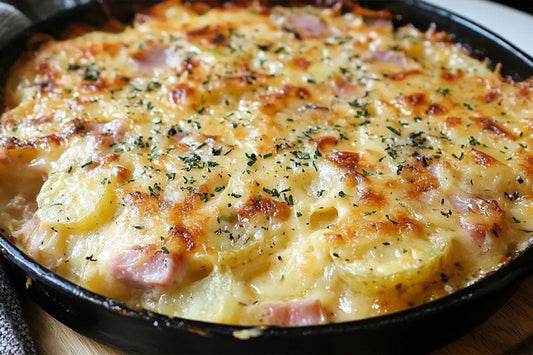 Creamy Leftover Gammon and Potato Bake with Dijon Mustard and Cheese
