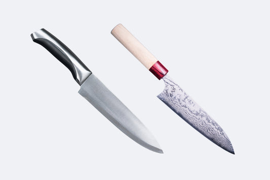 Hva er forskjellen mellom et japansk og et tysk knivsett?