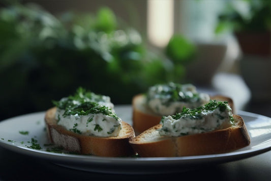 Pisket ricotta og urt crostini oppskrift