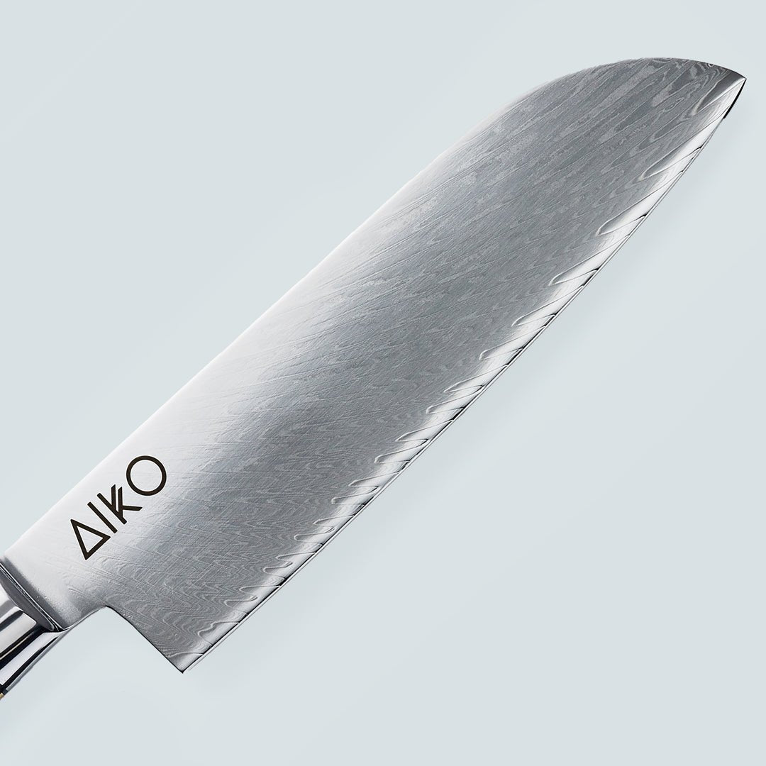 Aiko Black (あいこ, アイコ) Damaskus stålkniv med farget svart harpikshåndtak