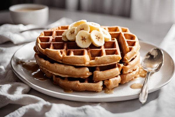 Fluffy bananvafler med lønnesirup