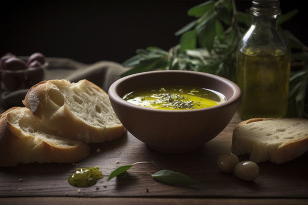 Middelhavet olivenolje brød dukkert