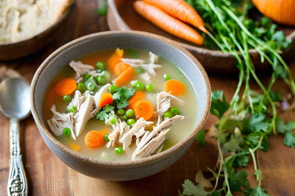 Hjemmelaget kalkun suppe med grønnsaker