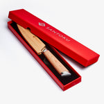 Haruta 5-tommers VG10 japansk Damaskus-stål-verktøykniv med trehåndtak og slire