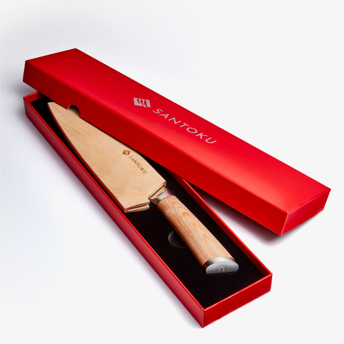 Haruta 7,7 tommers VG10 Nakiri-klyver i japansk Damaskus-stål med trehåndtak og slire