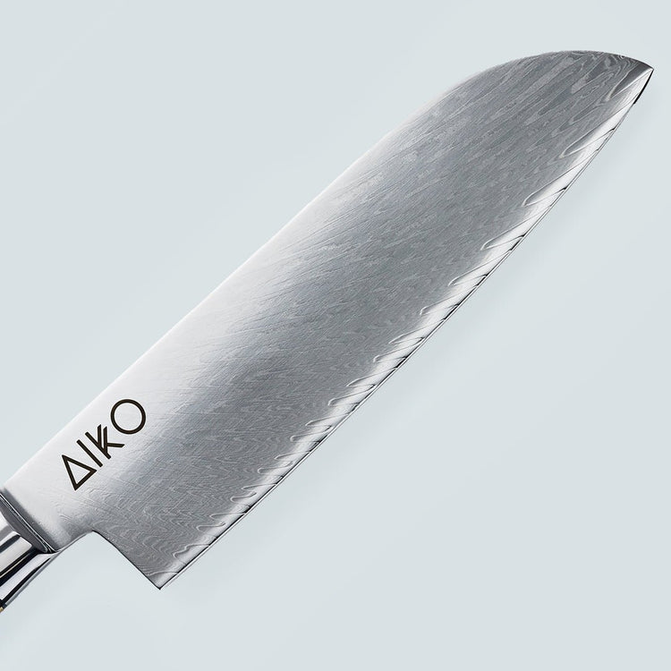 Aiko Red Damascus Steel Knife with Coloured Red Resin Handle